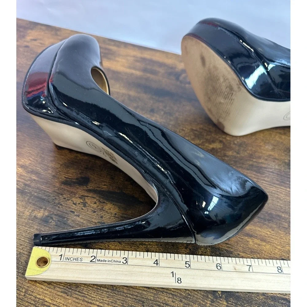 Chinese Laundry Black Patent Platform Pumps Stiletto Heel Elegant Classy Size 11 - Picture 15 of 15